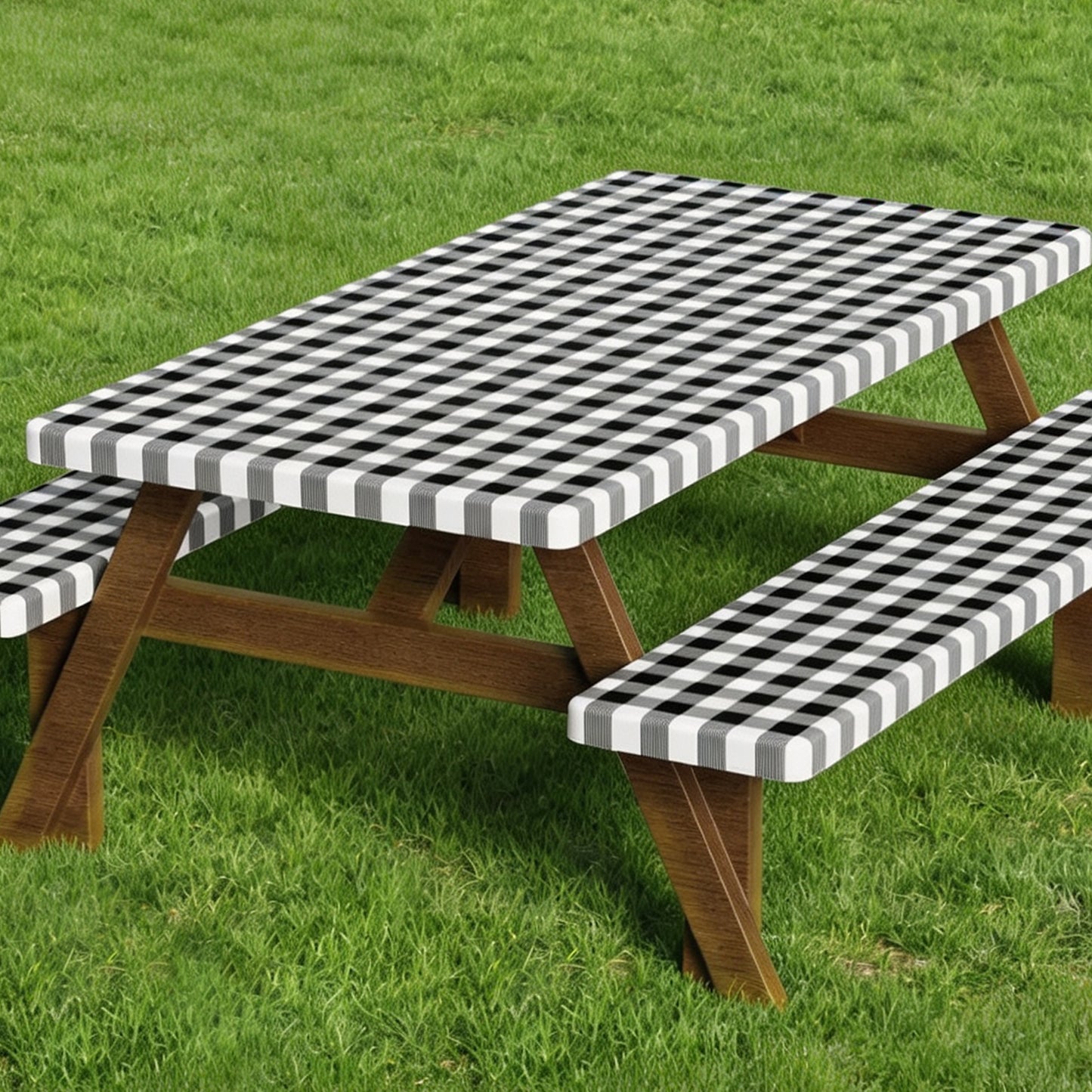Water-resistant Fitted Picnic Table Cover with Bench Covers