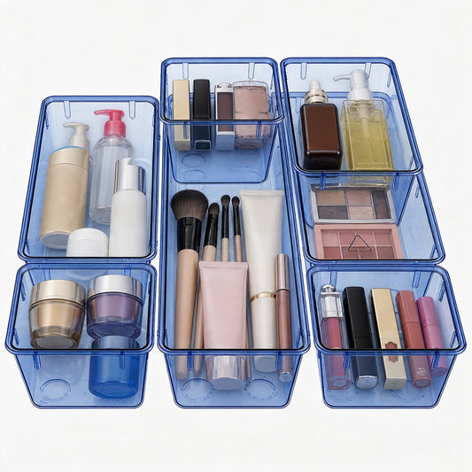 6-Piece Clear Drawer Organizer Set