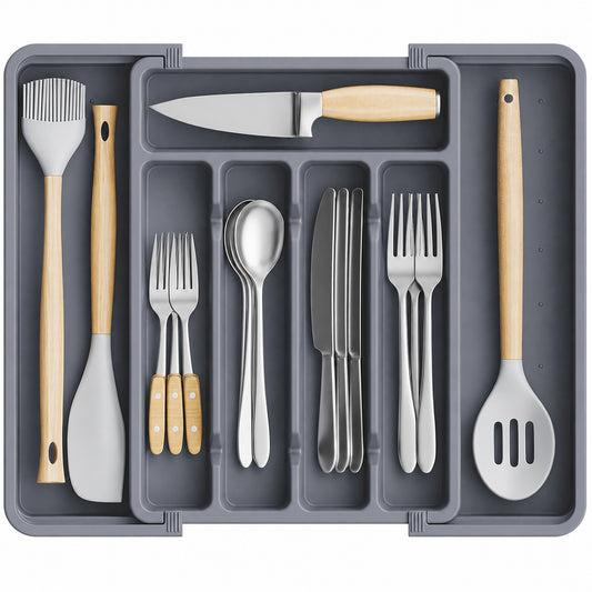 Adjustable & Expandable Silverware Drawer Organizer