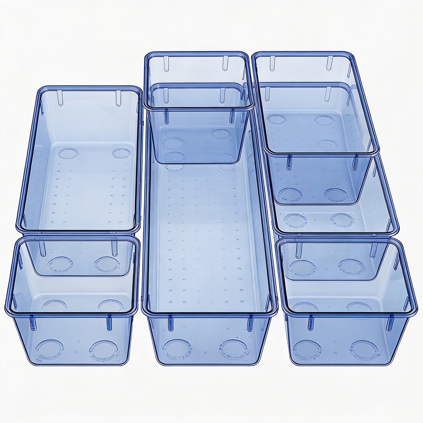 6-Piece Clear Drawer Organizer Set