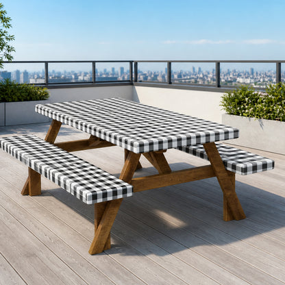 Water-resistant  Fitted Picnic Table Cover with Bench Covers