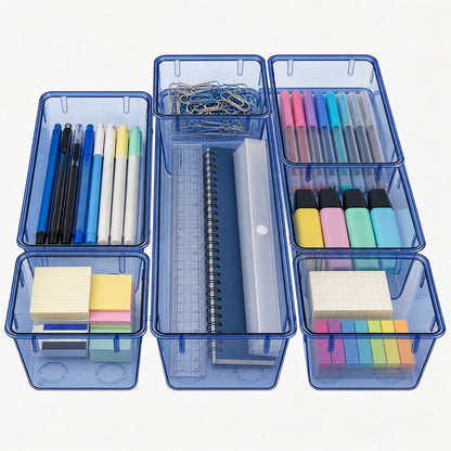 6-Piece Clear Drawer Organizer Set